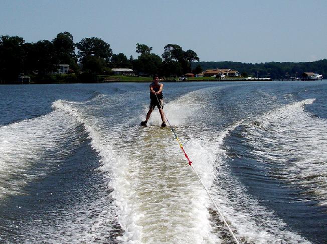 T.J. Callahan water skiing in Annapolis Maryland